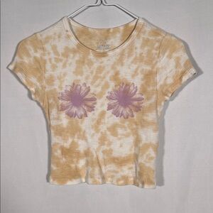 AERIE TIE DYE FLORAL CROP TOP BLOUSE XS
